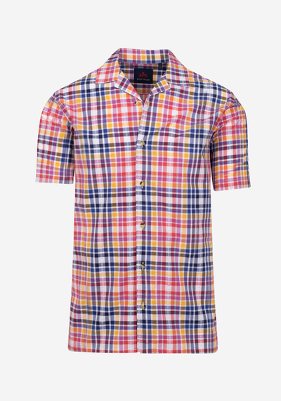 Colorful Stripe Resort Seersucker Shirt - Short Sleeve
