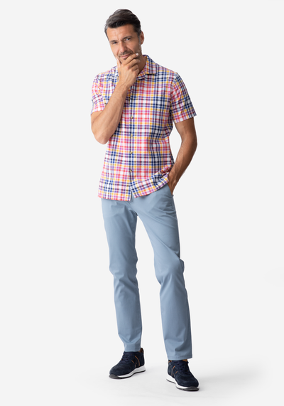 Colorful Stripe Resort Seersucker Shirt - Short Sleeve