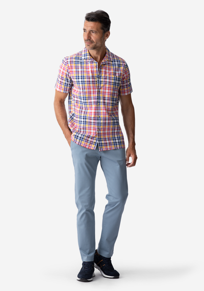 Colorful Stripe Resort Seersucker Shirt - Short Sleeve