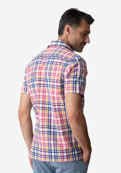 Colorful Stripe Resort Seersucker Shirt - Short Sleeve