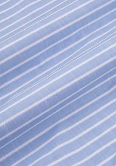 Sky Blue Stripe Resort Slub Shirt - Short Sleeve