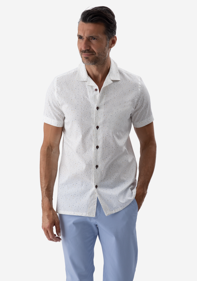 White Dotted Resort Shirt - Short Sleeve