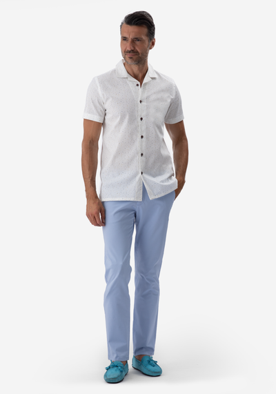 White Dotted Resort Shirt - Short Sleeve