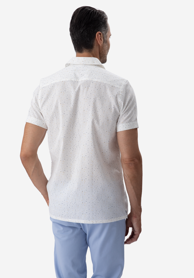 White Dotted Resort Shirt - Short Sleeve
