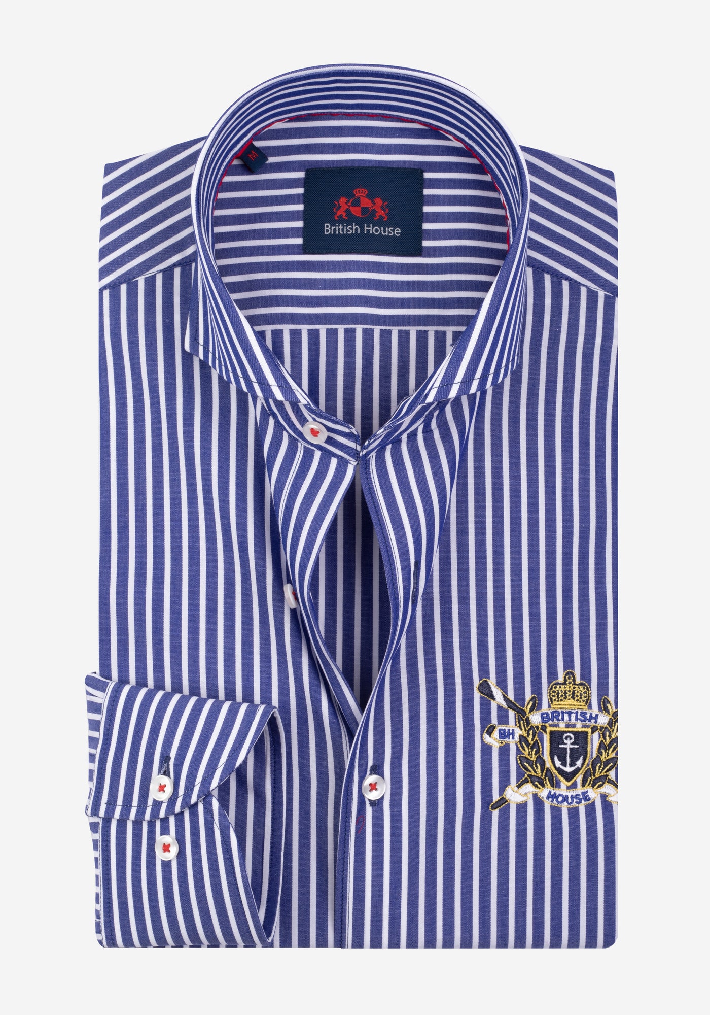 Navy White Stripe Poplin Shirt