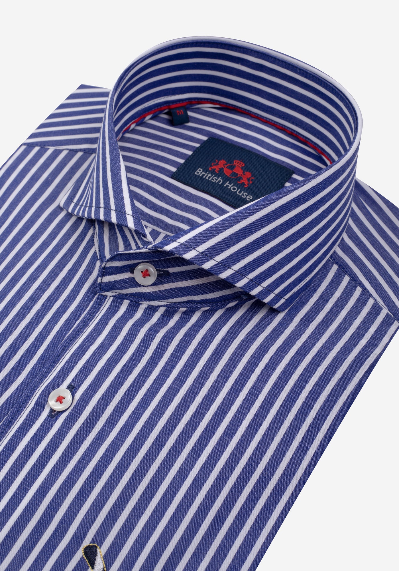Navy White Stripe Poplin Shirt