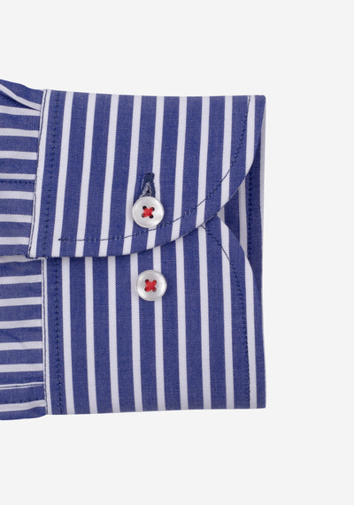 Navy White Stripe Poplin Shirt