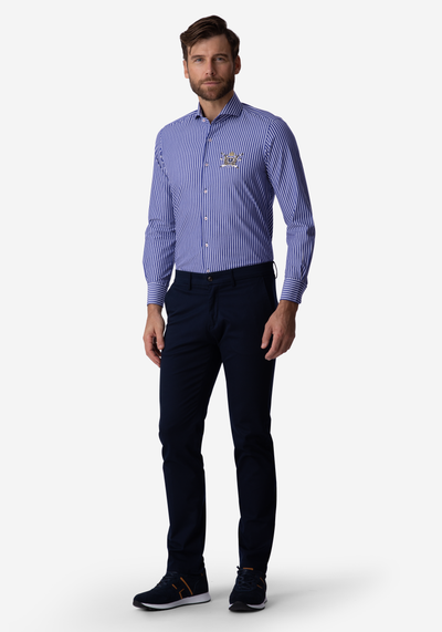 Navy White Stripe Poplin Shirt