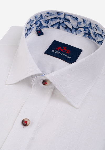 Royal White Linen Shirt