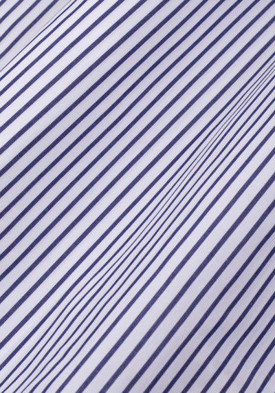 White Navy Stripe Poplin Shirt