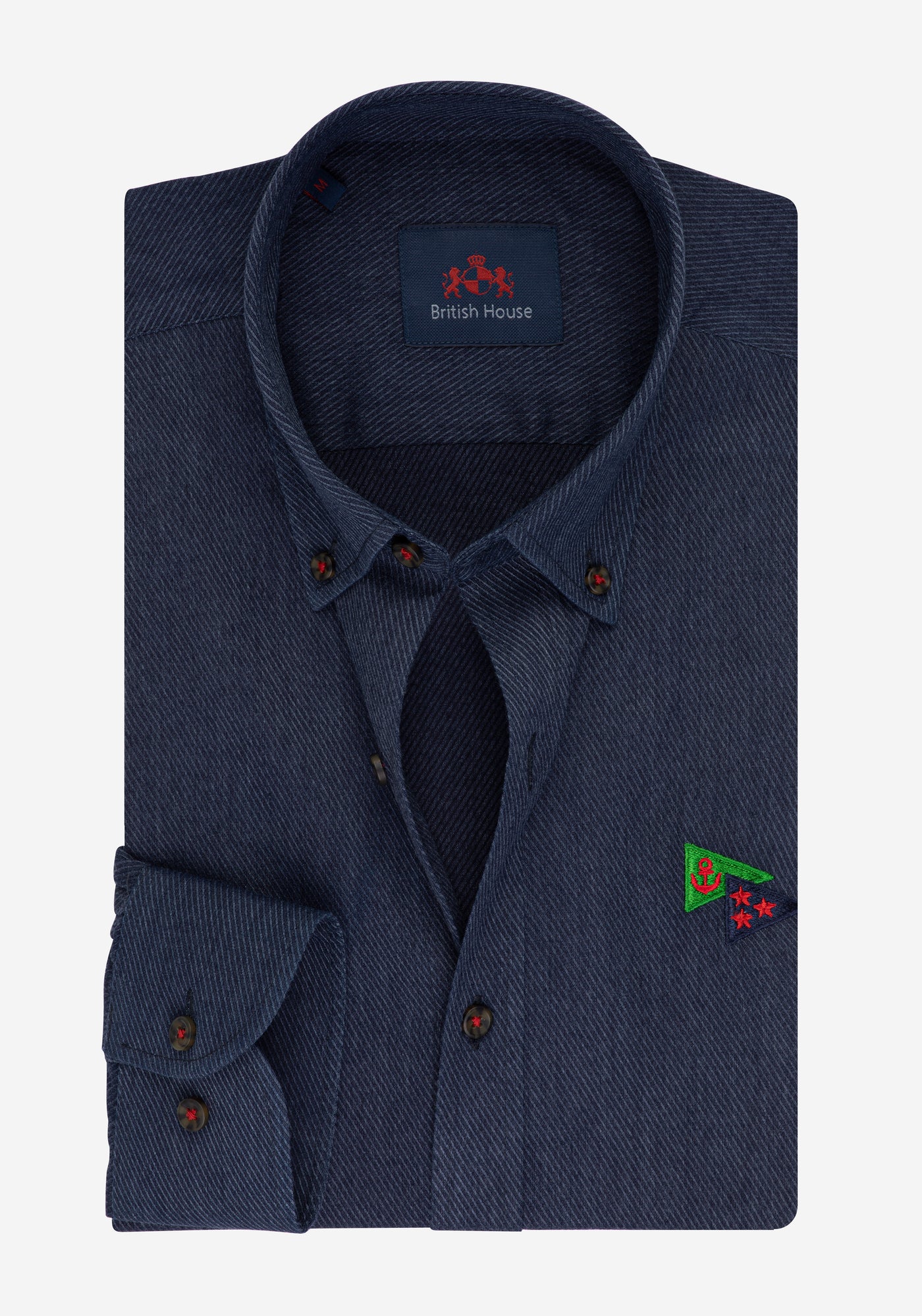 Textured Twill Blue Shirt