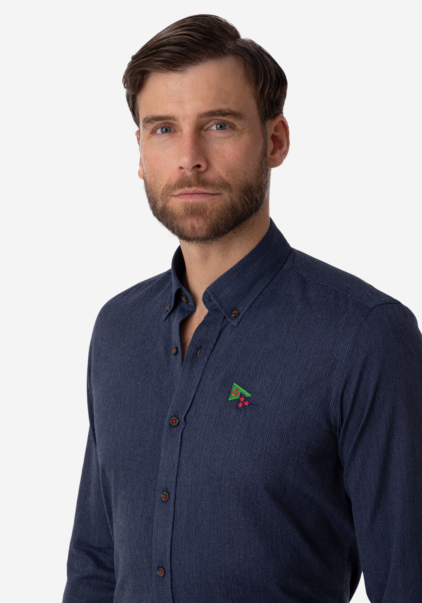 Textured Twill Blue Shirt