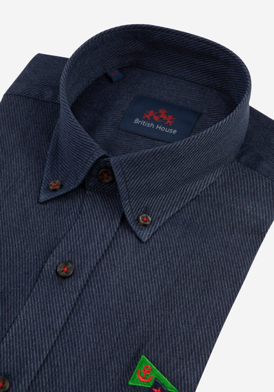 Textured Twill Blue Shirt