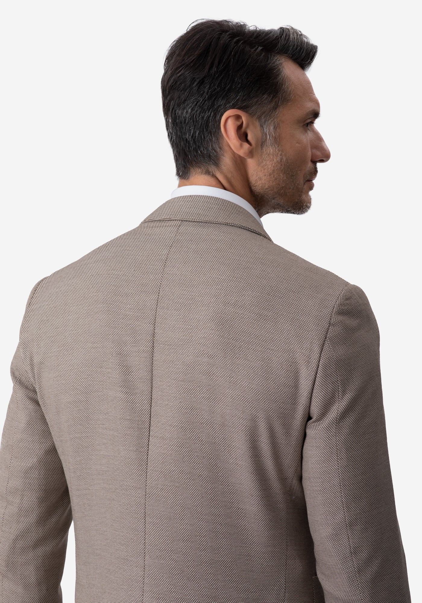 Contemporary Fit Cameo Beige Dotted Blazer