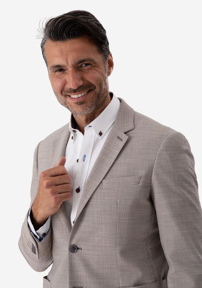 Contemporary Fit Sand Beige Havana Blazer