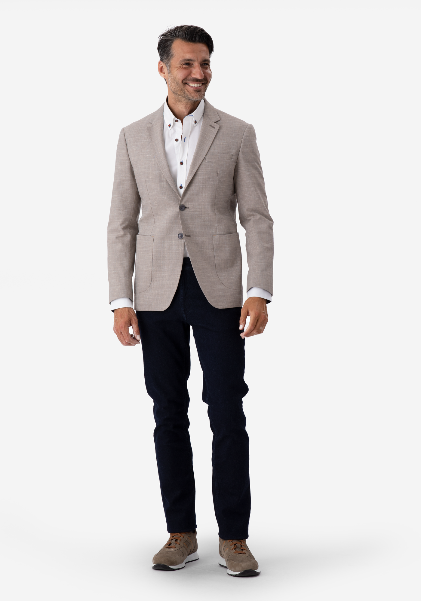 Contemporary Fit Sand Beige Havana Blazer