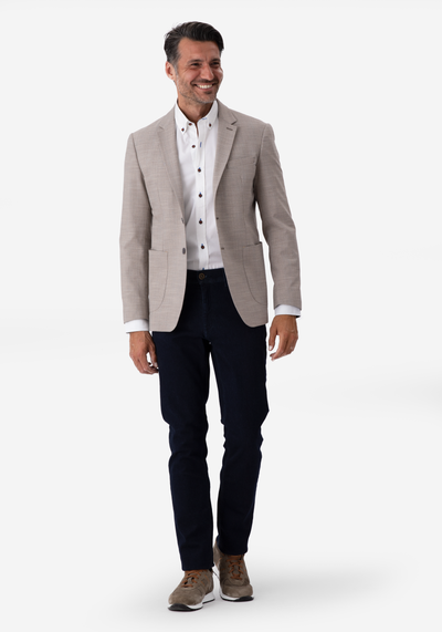Contemporary Fit Sand Beige Havana Blazer