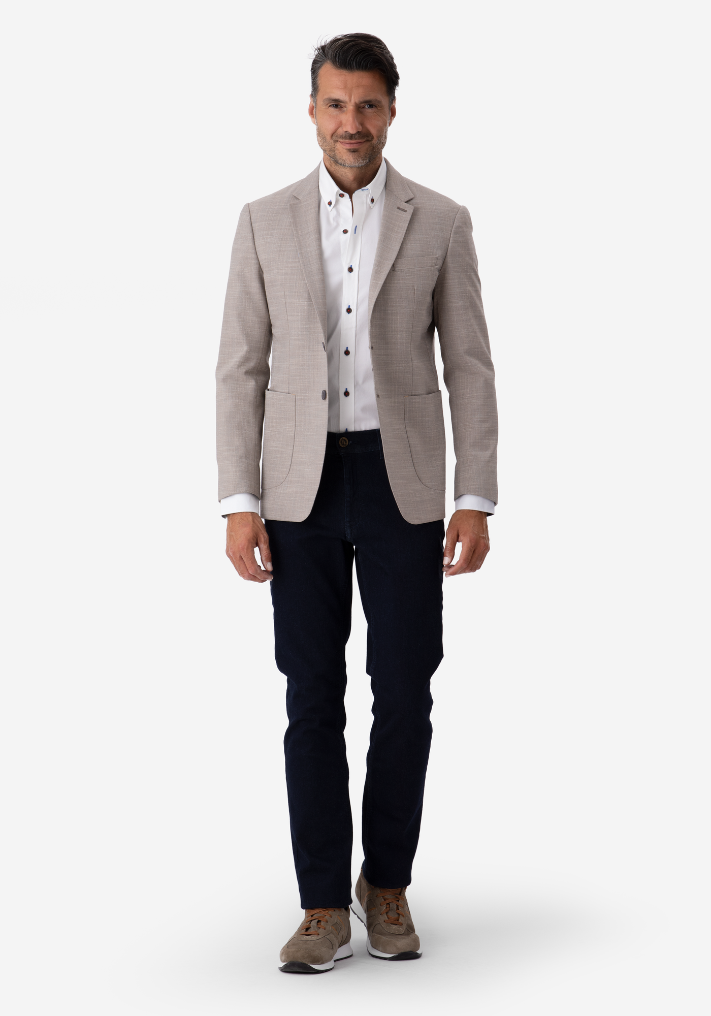 Contemporary Fit Sand Beige Havana Blazer