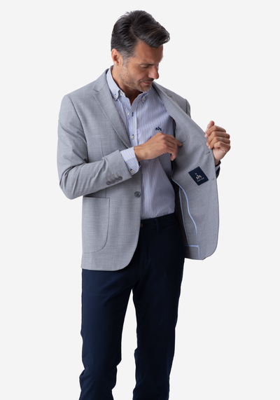 Contemporary Fit Light Gray Havana Blazer
