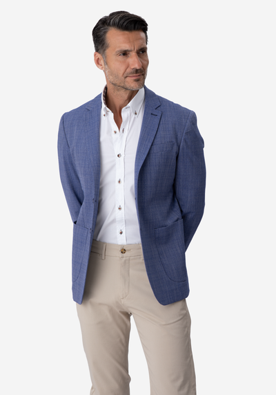 Contemporary Fit Pastel Blue Havana Blazer
