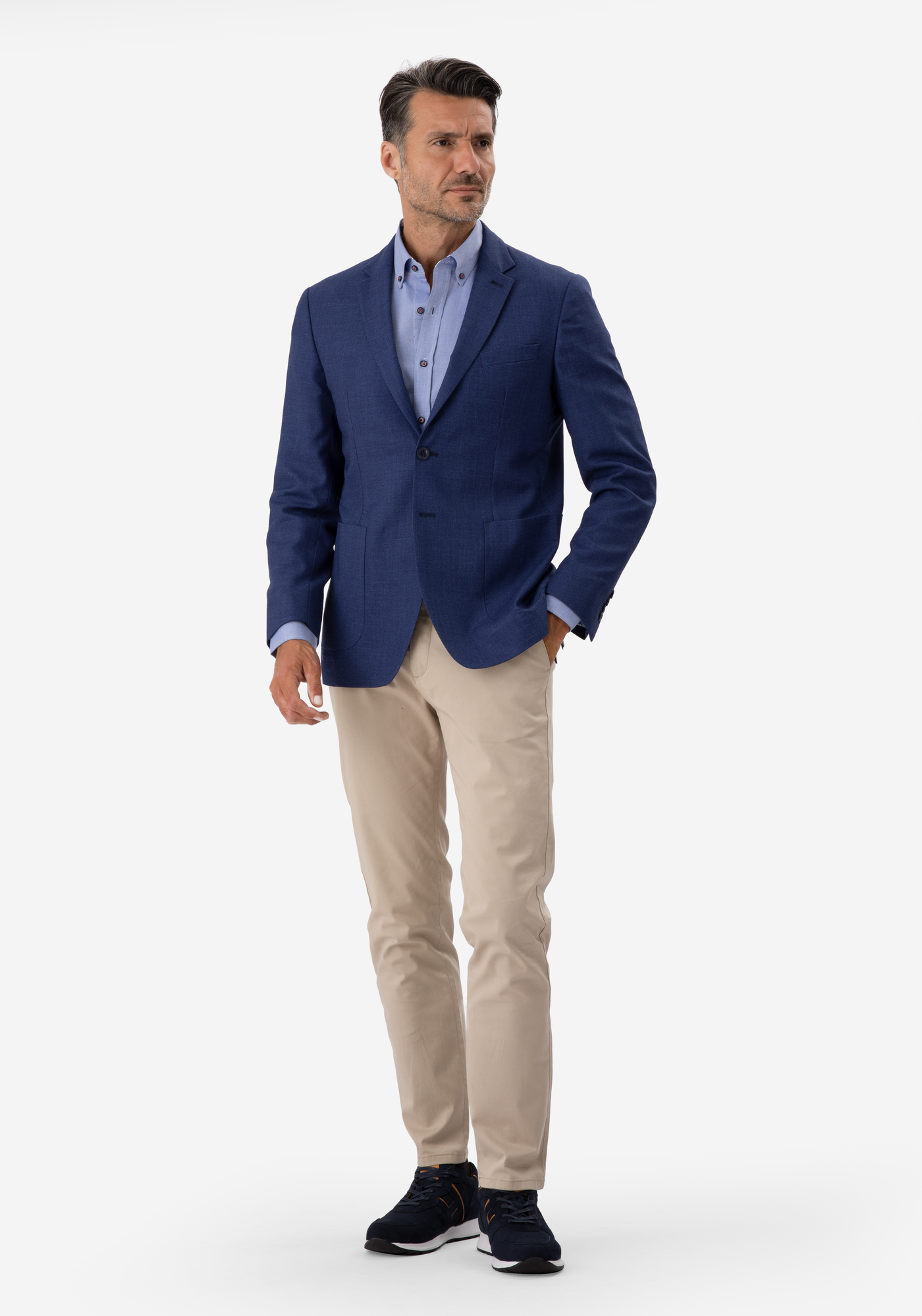 Contemporary Fit Dark Cornflower Blue Blazer