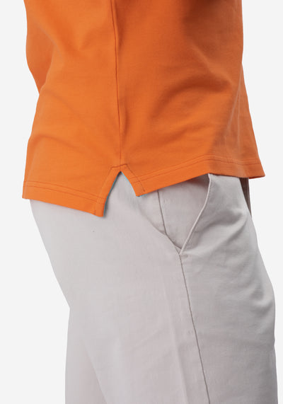 Vivid Orange Cotton Lycra Polo Shirt