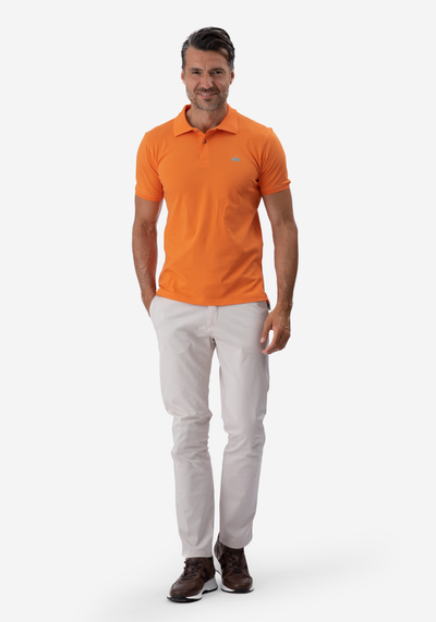 Vivid Orange Cotton Lycra Polo Shirt