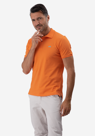 Vivid Orange Cotton Lycra Polo Shirt