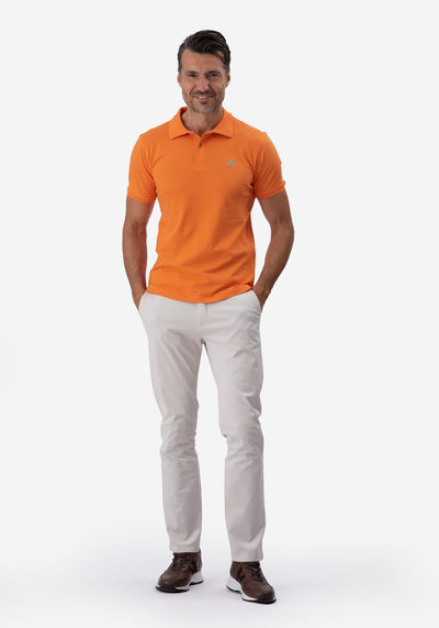 Vivid Orange Cotton Lycra Polo Shirt