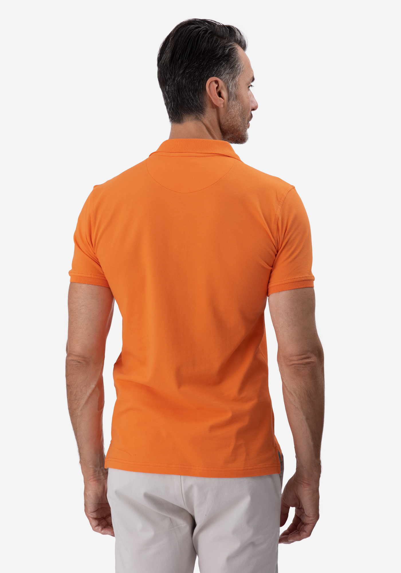 Vivid Orange Cotton Lycra Polo Shirt