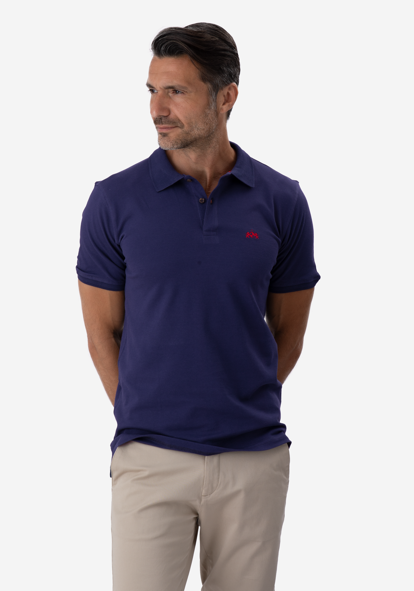 Navy Cotton Lycra Polo Shirt