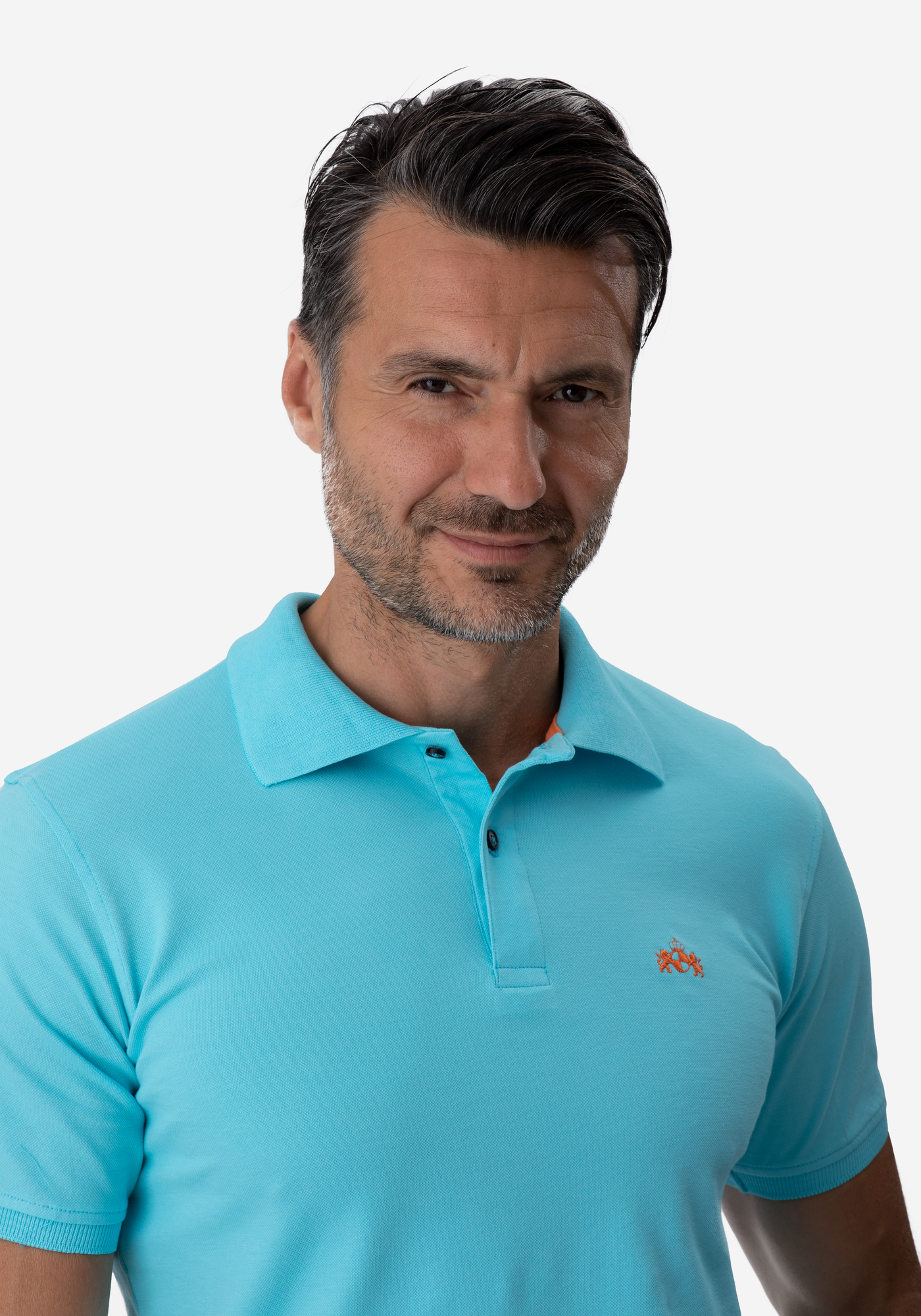 Turquoise Cotton Lycra Polo Shirt