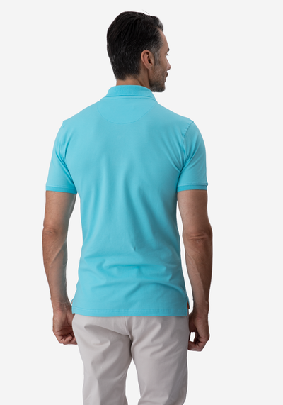 Turquoise Cotton Lycra Polo Shirt