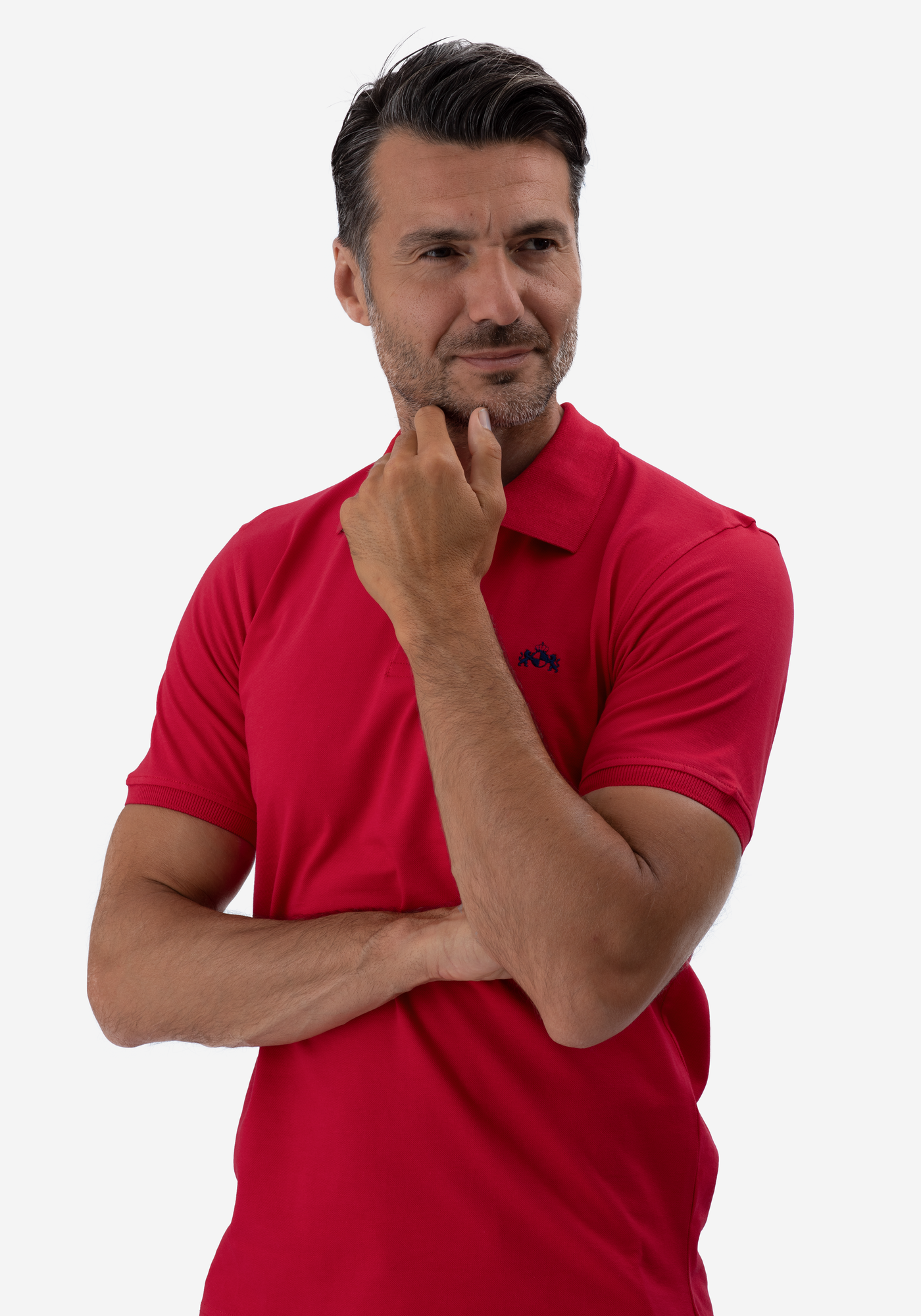 Cardinal Red Cotton Lycra Polo Shirt