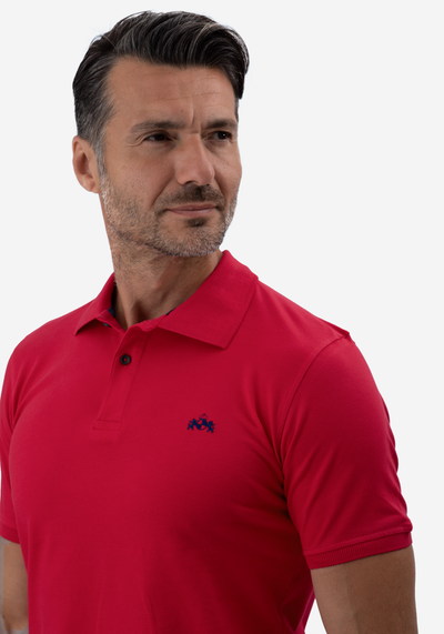 Cardinal Red Cotton Lycra Polo Shirt