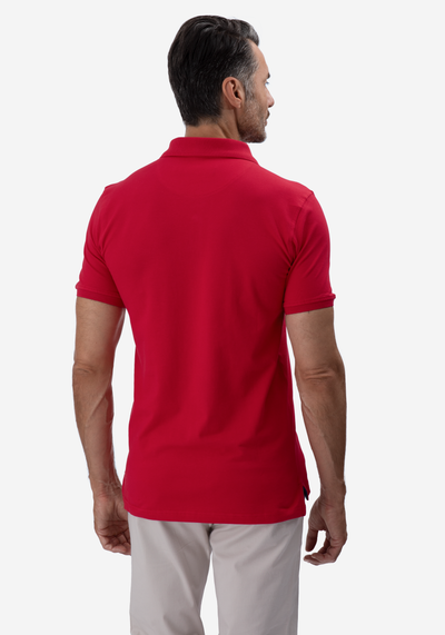 Cardinal Red Cotton Lycra Polo Shirt