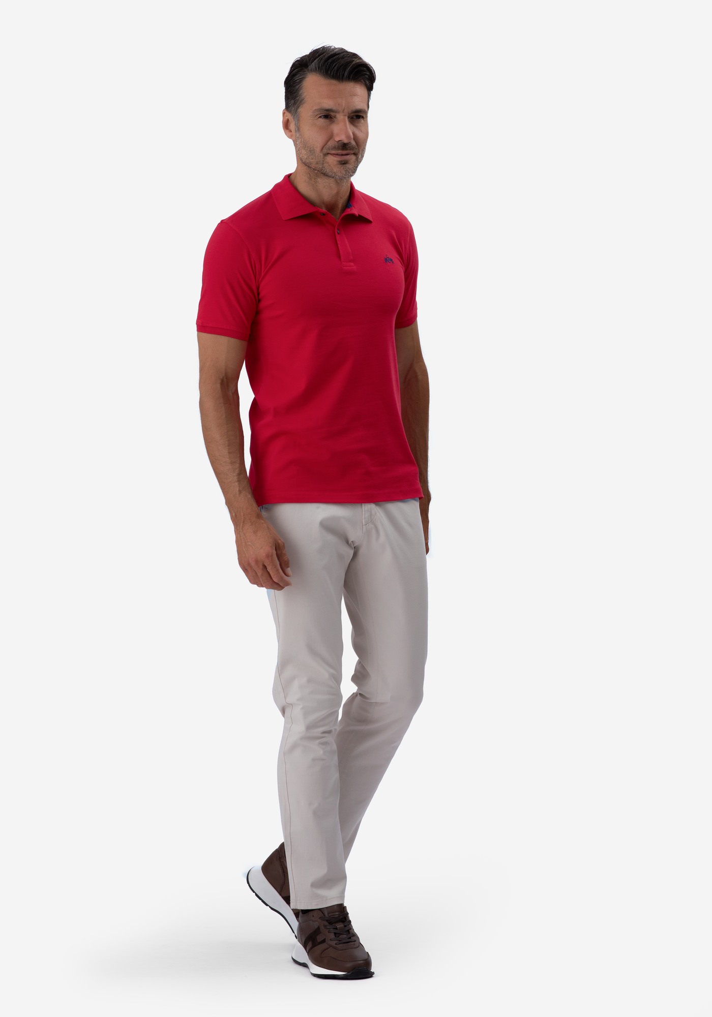 Cardinal Red Cotton Lycra Polo Shirt