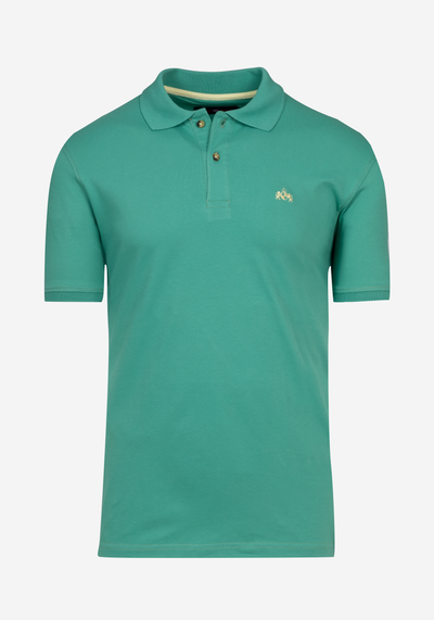 Viridian Green Cotton Lycra Polo Shirt