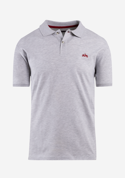 Gray Melange Cotton Lycra Polo Shirt