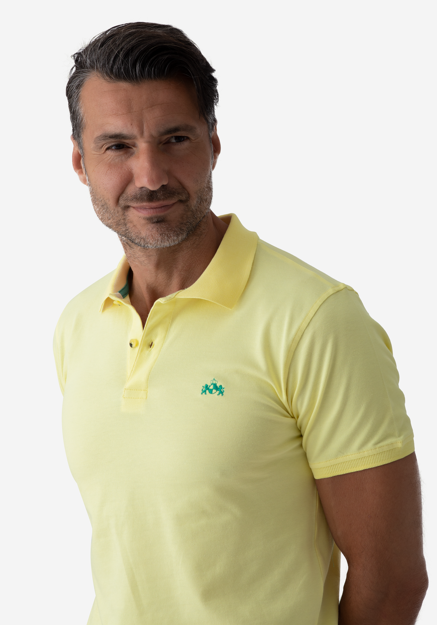 Yellow Cotton Lycra Polo Shirt