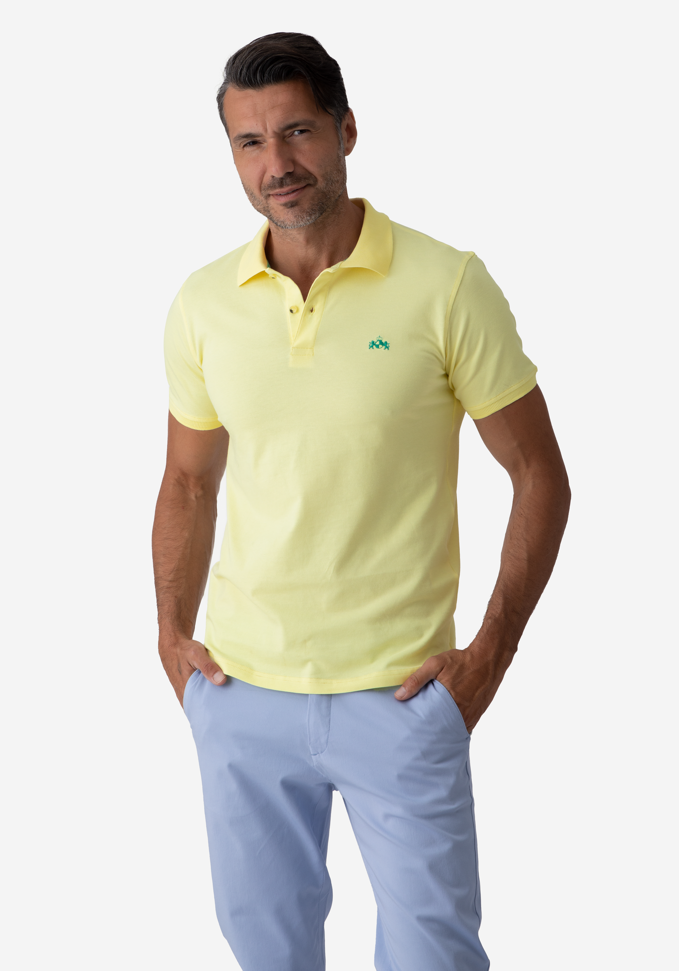 Yellow Cotton Lycra Polo Shirt