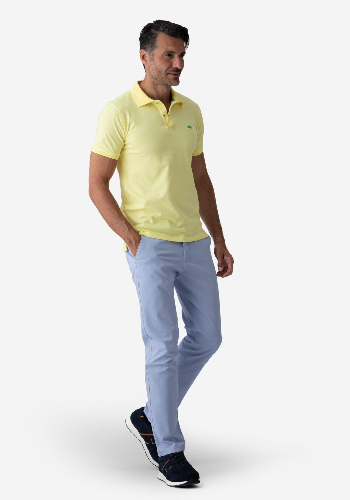 Yellow Cotton Lycra Polo Shirt