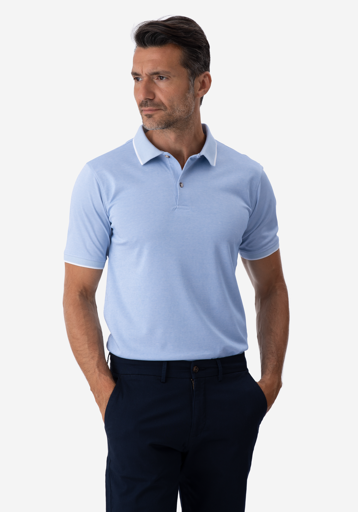 Sky Blue Soft Cotton Polo Shirt