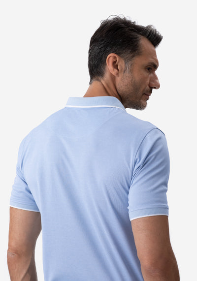 Sky Blue Soft Cotton Polo Shirt