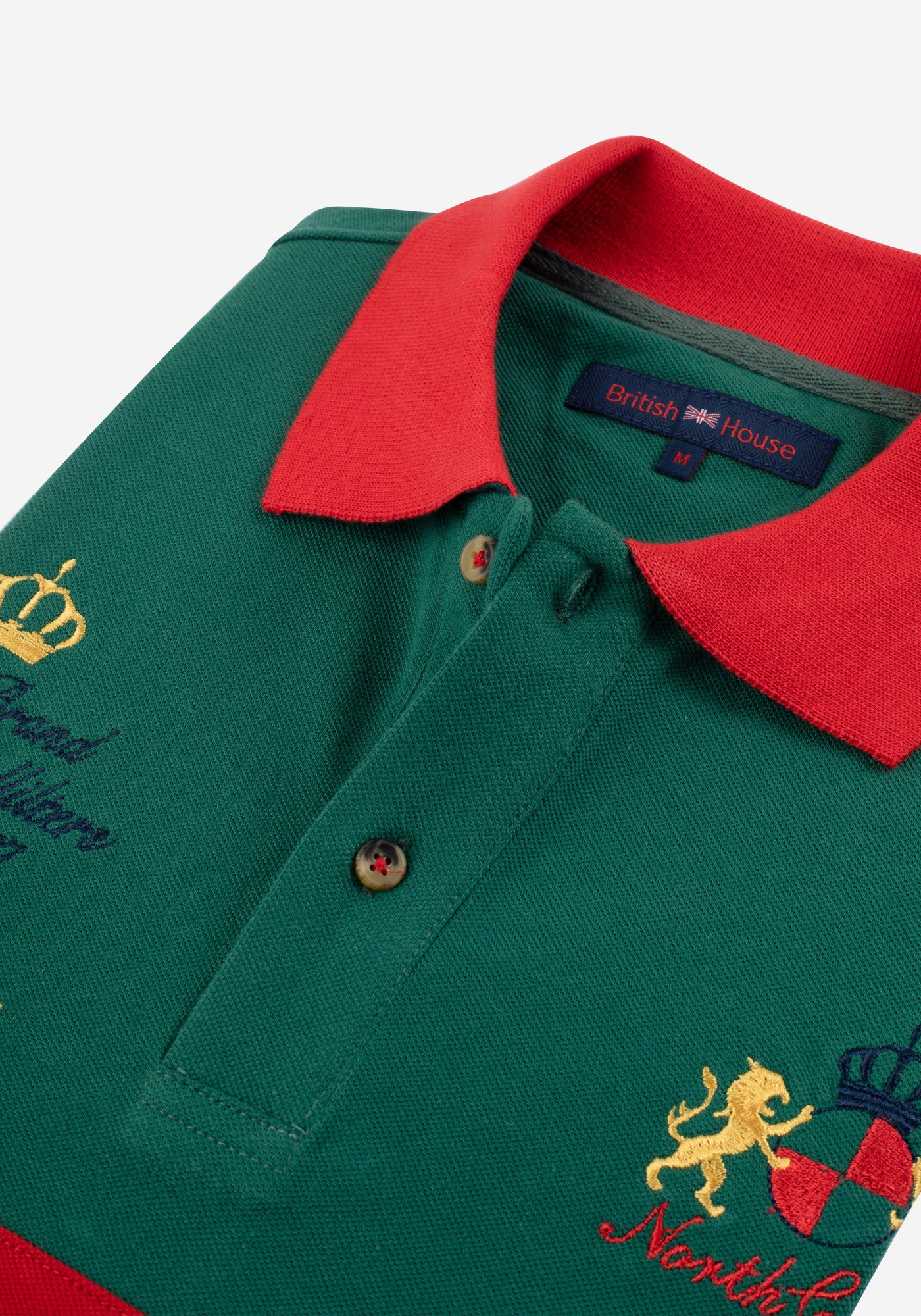 Green Red Cotton Polo Shirt