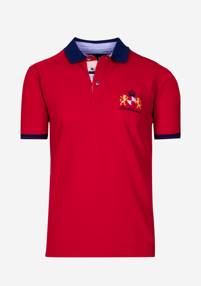 Vivid Red Cotton Polo Shirt