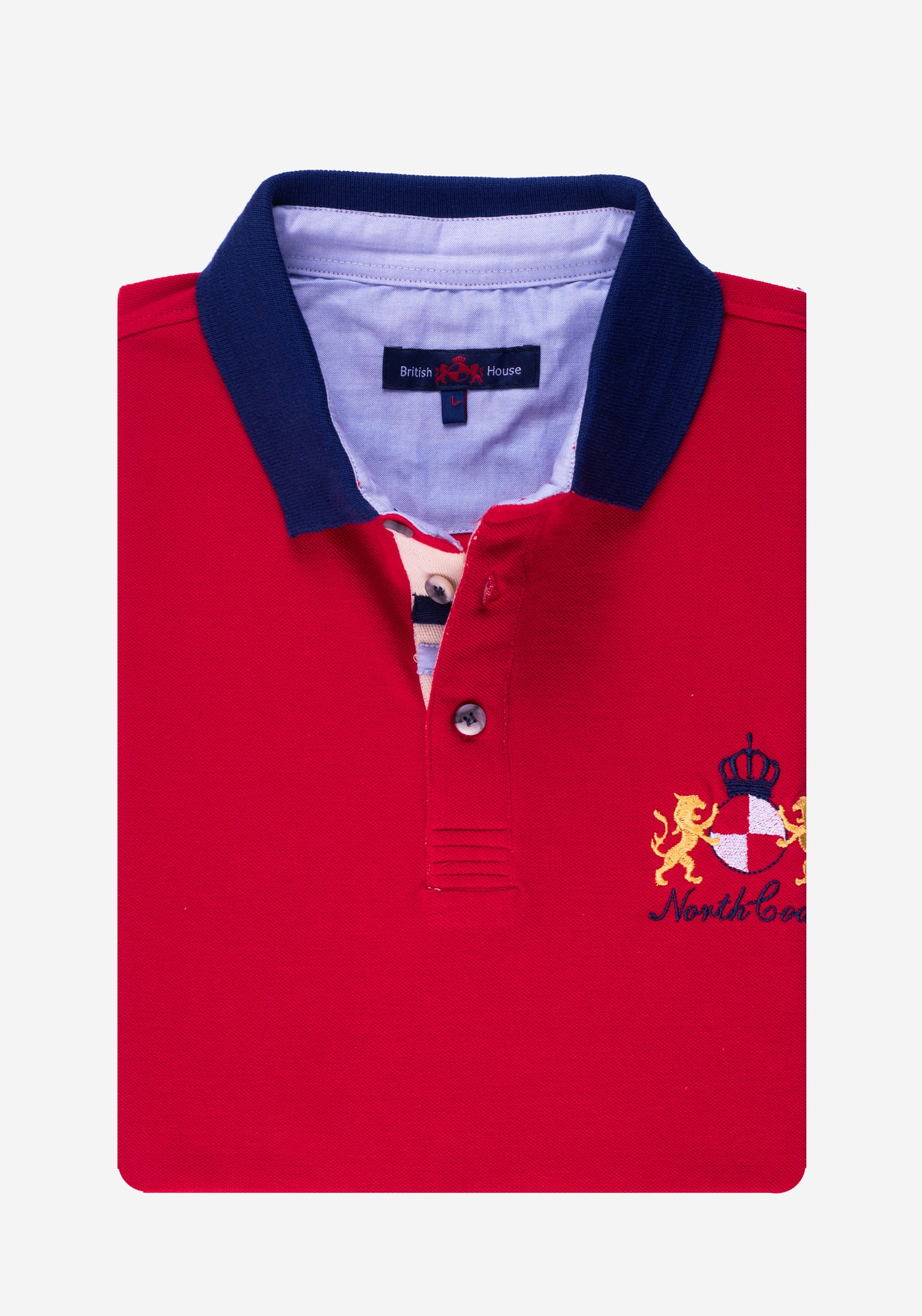 Vivid Red Cotton Polo Shirt