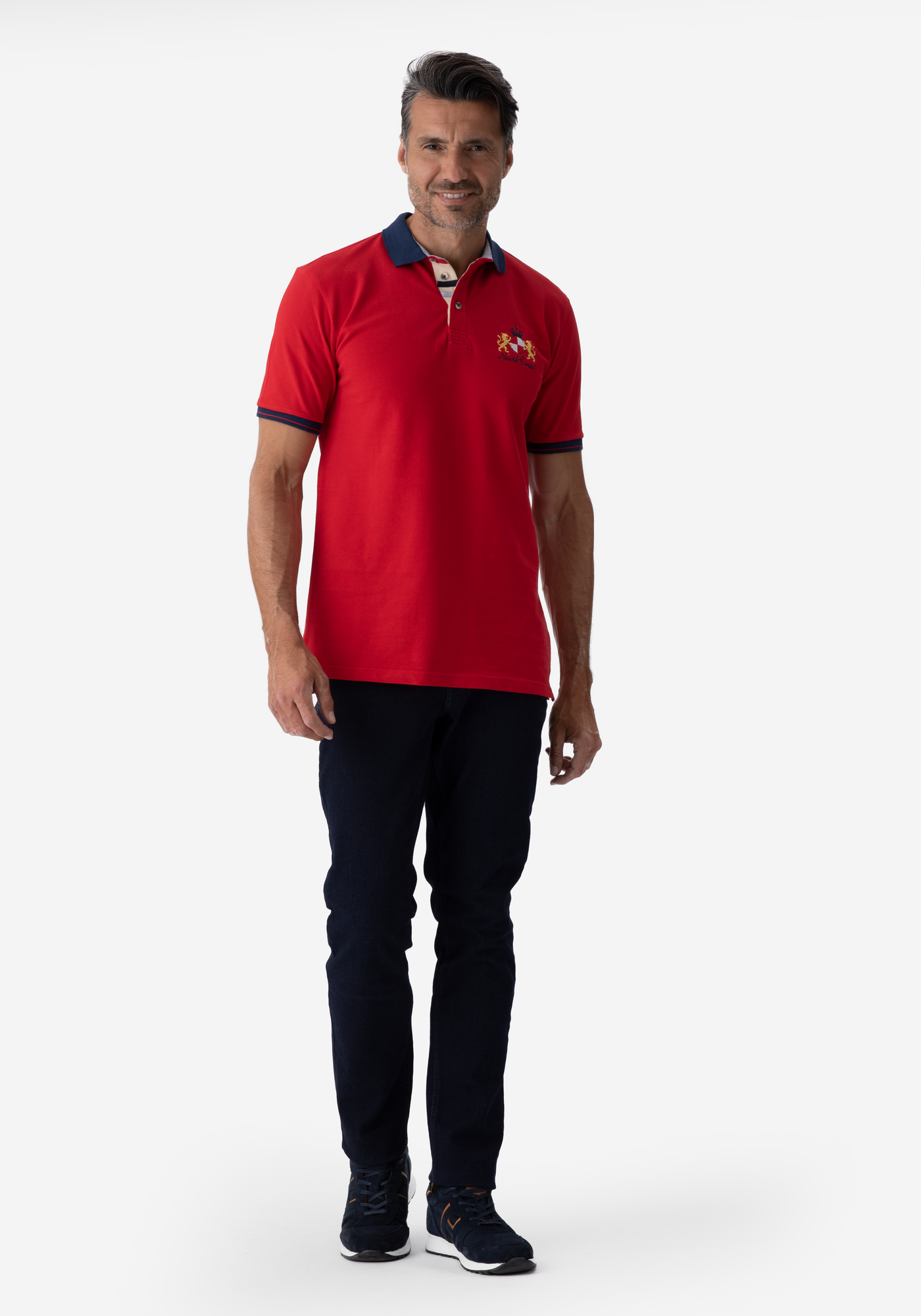 Vivid Red Cotton Polo Shirt