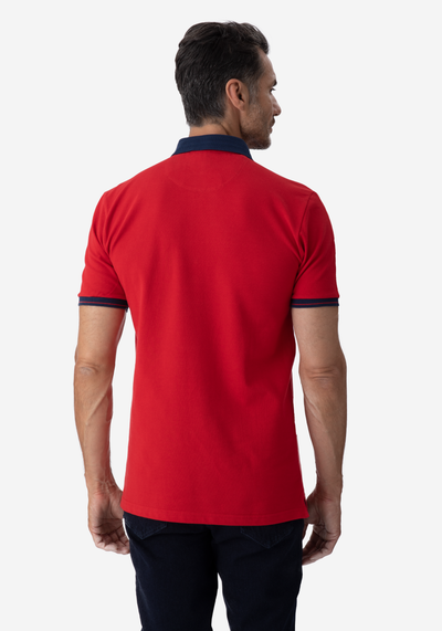 Vivid Red Cotton Polo Shirt