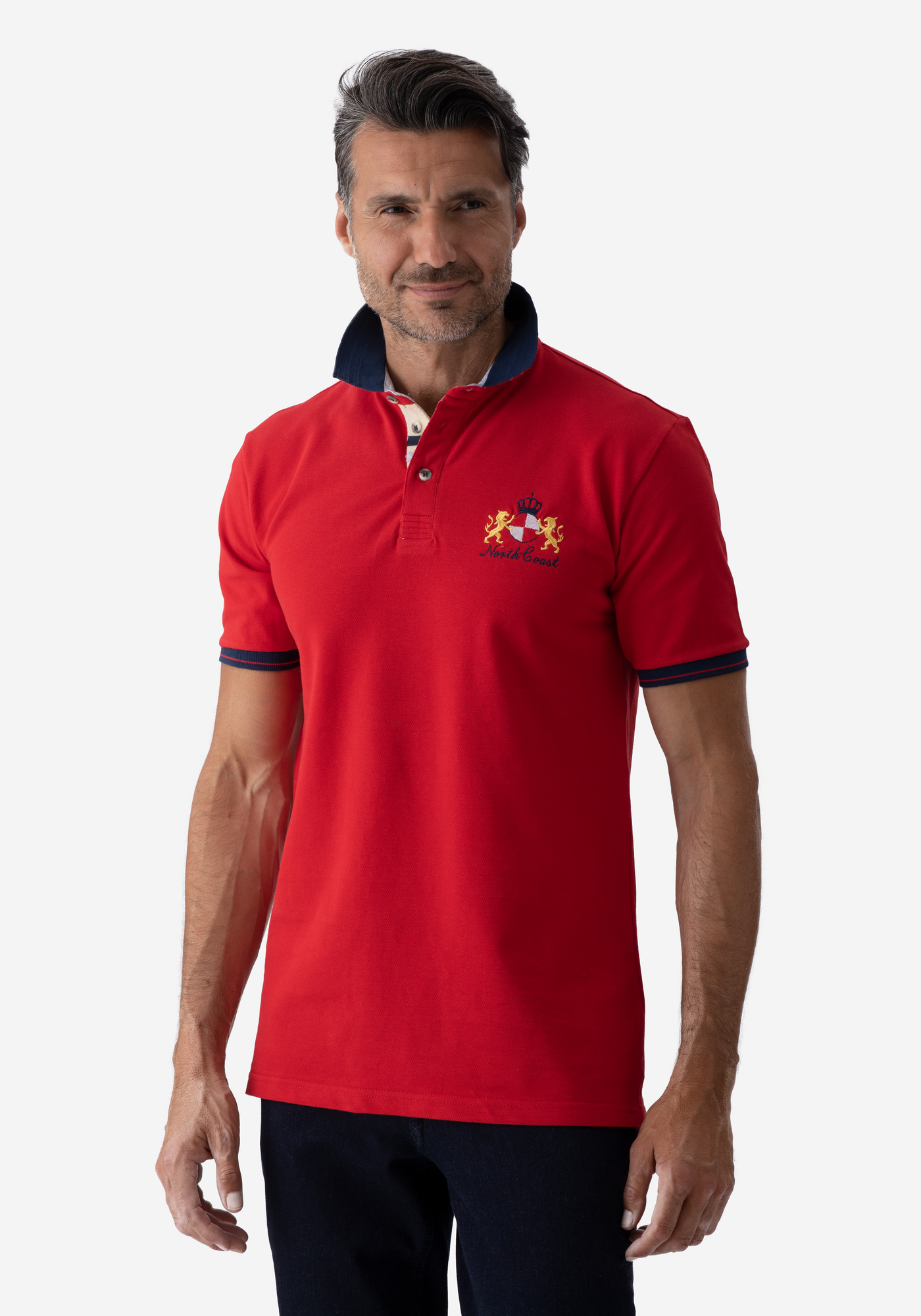 Vivid Red Cotton Polo Shirt